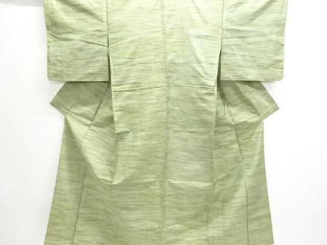 JAPANESE KIMONO / ANTIQUE HITOE KIMONO / TAISHO ROMAN STYLE / TSUMUGI / MIST